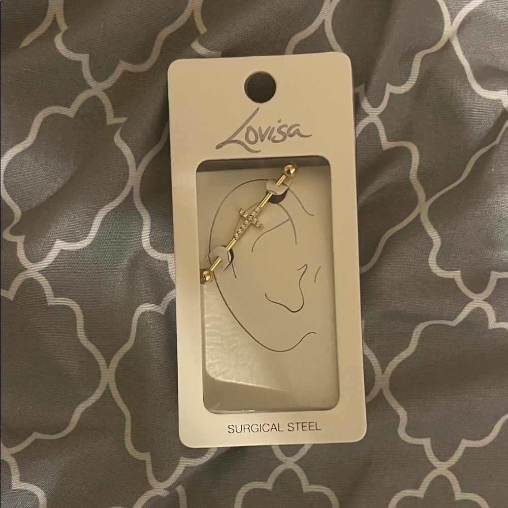 Lovisa Gold Cross Cartilage Earring - Gold NEW